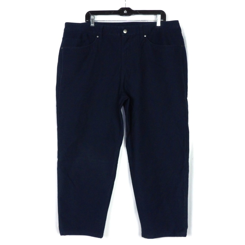 Lululemon Nav Blue Straight Leg Knit 5 Pocket Chino Pants Men's 40 X 28